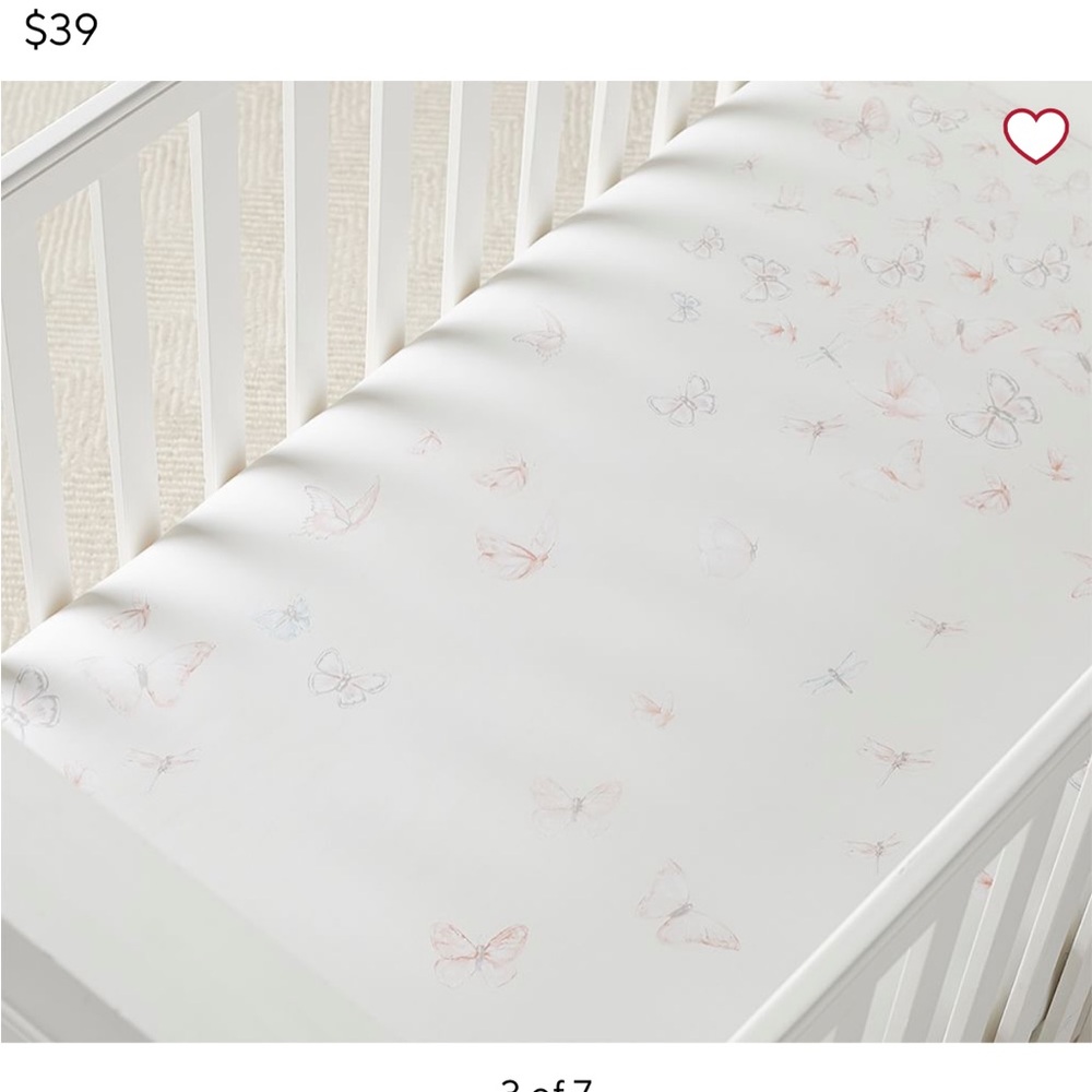 Pottery Barn Kids - Monique Lhuillier Ethereal Butterfly Sateen Crib Sheet